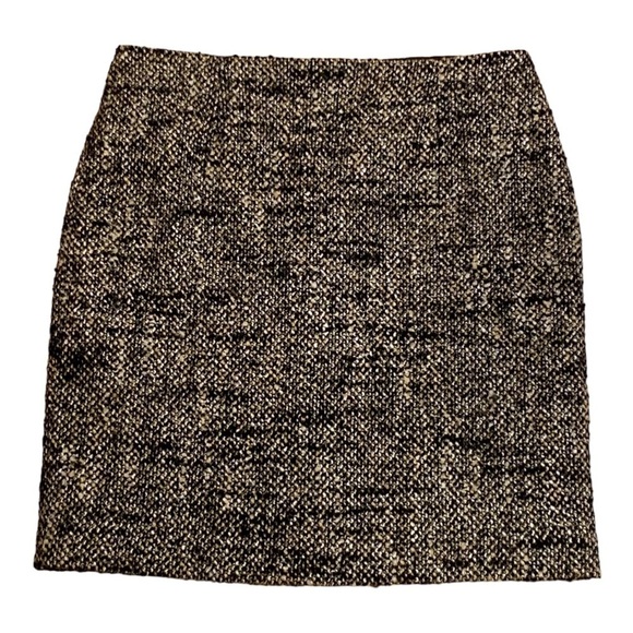 LE Elliot Lauren Black, Tan and White Tweed Mini Skirt - Size 6 - Picture 1 of 8